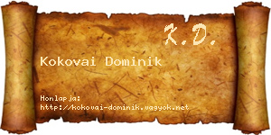 Kokovai Dominik névjegykártya