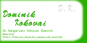 dominik kokovai business card